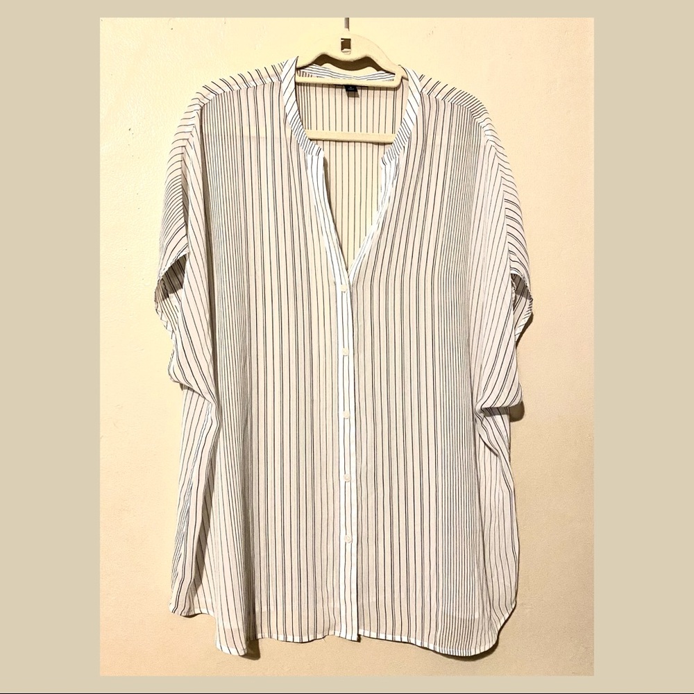 TOMMY HILFIGER PLUS SIZE STRIPED BLOUSE